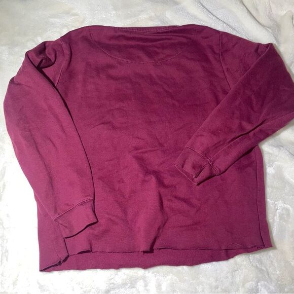 Sublime Graphic Crewneck Thin Maroon Raw Hem Cropped - Picture 2 of 3